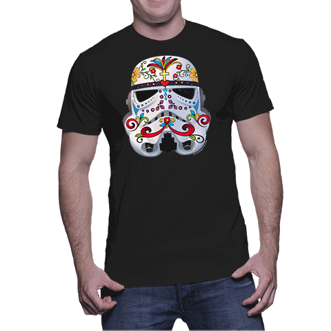 Storm Trooper Star Wars Inspired Day of The DeadDia De Los Muertos Sugarskull Short-Sleeve Small Youth Size T-Shirt